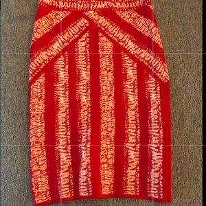 BCBG Pink/red fitted knee length skirt.